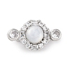Brass Micro Pave Clear Cubic Zirconia Box Clasps KK-P291-28P-1