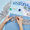 Glass Rhinestone Flower Appliques PATC-WH0005-50-6