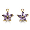 Brass Inlaid Purple Cubic Zirconia Charms LS-KK-Q669-28U-01-2