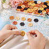 90Pcs 6 Colors 2-Hole Wood Flower Buttons BUTT-TA0001-40D-7