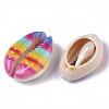 Printed Natural Cowrie Shell Beads SSHEL-R047-01-A06-3