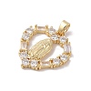 Brass Cubic Zirconia Pendants KK-Z050-11G-01-2