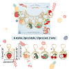 Alloy Enamel Round Ring with Fruit Pendant Locking Stitch Markers HJEW-PH01892-2