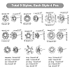 36Pcs 9 Style 304 Stainless Steel Stud Earring Settings STAS-UN0027-06-3