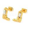 Brass Micro Pave Cubic Zirconia Stud Earrings For Women LS-EJEW-B111-01G-01-4