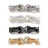 Rack Plating Brass Pave Clear Cubic Zirconia Fold Over Clasps KK-M285-31B-1