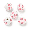 Printed Wood European Beads WOOD-G022-09E-1