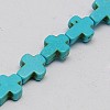 1 Strand Synthetic Turquoise Cross Beads Strands X-TURQ-G112-8x10mm-01-1