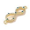Rack Plating Brass Micro Pave Cubic Zirconia with Enamel Links KK-P267-15G-2