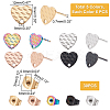 30Pcs 5 Colors Ion Plating(IP) 304 Stainless Steel Stud Earring Findings STAS-UN0029-83-3