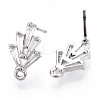 Brass Cubic Zirconia Ear Studs MAK-T011-04P-2