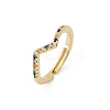 Wave Brass Micro Pave Cubic Zirconia Adjustable Rings RJEW-S400-15G-4