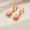 Stylish 201 Stainless Steel Heart Hoop Earrings YO7726-1-1