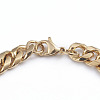 Unisex 304 Stainless Steel Curb Chain Bracelet & Necklace Jewelry Sets LS-SJEW-L198-002G-3