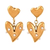 304 Stainless Steel Heart Dangle Stud Earrings EJEW-S279-05G-4