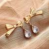 304 Stainless Steel Rhinestone Stud Earrings EJEW-Z098-09G-1