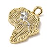 Brass Micro Pave Clear Cubic Zirconia Pendants KK-R162-075G-2
