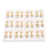 Heart Glass Ear Fake Plugs EJEW-H105-25G-D-1
