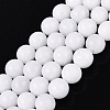Dyed Natural White Jade Round Bead Strands G-Q937-20-1