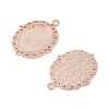 Tibetan Style Antique Silver Alloy Flat Oval Pendant Cabochon Settings TIBEP-M022-19RG-2