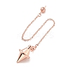 Brass Cable Chain Pointed Dowsing Pendulums HJEW-D004-04RG-2