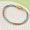 304 Stainless Steel with Polyester Metallic Cord Bracelets for Women BJEW-Z145-01G-33-3