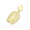 Brass Micro Pave Cubic Zirconia Virgin Mary European Dangle Charms KK-D325-27G-02-2