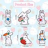 6Pcs 6 Style Carrot & Flower & Heart & Lollypop Rabbit Enamel Pins JBR087A-2