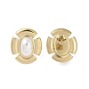 316 Surgical Stainless Steel & CCB Imitation Pearl Stud Earrings for Women LS-STAS-B063-03G-06-2