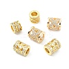 6Pcs 3 Styles Brass Pave Clear Cubic Zirconia European Beads KK-CJ0003-08-8
