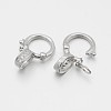 Rhodium Plated 925 Sterling Silver Micro Pave Cubic Zirconia Twister Clasps STER-M082-01B-2