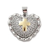 Brass Micro Pave Cubic Zirconia Pendants KK-C091-02B-PG-1