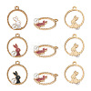 30Pcs 3 Colors Zinc Alloy Enamel Pendants ENAM-KS0001-06-2