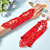 Polyester Long Paillette Embroidery Lace Gloves AJEW-WH20006-119C-3