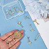 12Pcs 12 Styles Rack Plating Brass Micro Pave Clear Cubic Zirconia Tool Pendants KK-BBC0021-90-3