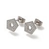 304 Stainless Steel Micro Pave Clear Cubic Zirconia Stud Earrings EJEW-H018-03P-01-2