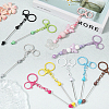 10Pcs 10 Colors Alloy Bar Beadable Keychain Clasps FIND-SC0017-20-3