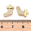 Christmas Theme Brass Micro Pave Clear Cubic Zirconia Charms KK-T073-17G-3