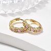Luxury Pink Cubic Zirconia Huggie Hoop Earrings EJEW-C012-04-2