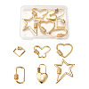 Brass Micro Pave Clear Cubic Zirconia Screw Carabiner Lock Charms ZIRC-TA0001-13G-1