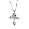 Zinc Alloy Cross Pendant Necklaces NJEW-M211-06D-ASP-1