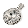 Brass Micro Pave Clear Cubic Zirconia Pendants KK-N254-118P-01-2