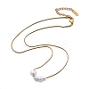 White Plastic Pearl Graduated Round Beads Pendant Necklaces NJEW-P320-21G-4