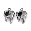 Rack Plating Alloy Glass Pendants FIND-I037-08B-02-2