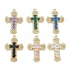Brass Micro Pave Cubic Zirconia Pendants KK-P342-15G-1