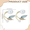 1Pair Leaf Alloy Rhinestone Stud Earrings EJEW-LP0008-026-2