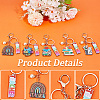 5Pcs 5 Colors Teachers' Day Wooden Keychains AJEW-SP0001-41B-6
