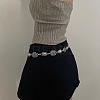 Tibetan Style Alloy Rectangle Oval Link Chain Belts for Women FS-WGA0700-01-5