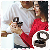 Oval Wood Wedding Ring Storage Boxes with Velvet Inside CON-WH0107-32-5