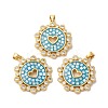 Brass Micro Pave Cubic Zirconia Pendants KK-K385-075G-2